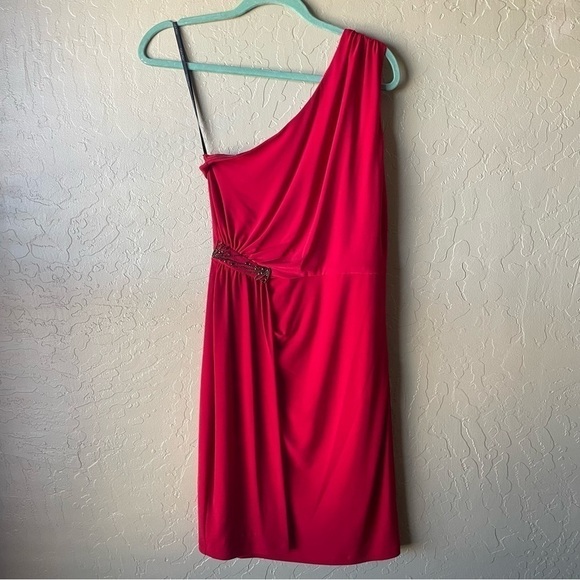 Calvin Klein‎ Red One Shoulder Cocktail Dress - Picture 2 of 8